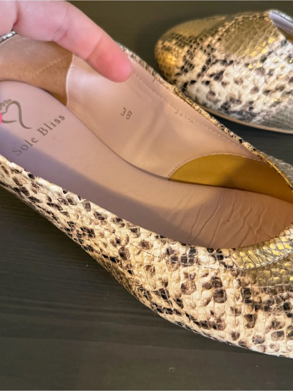 Sole Bliss Women’s Snake-Print Ballet Flats